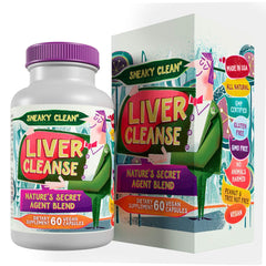 Hippie Farms Sneaky Clean Liver Cleanse bottle label with 60 vegan capsules