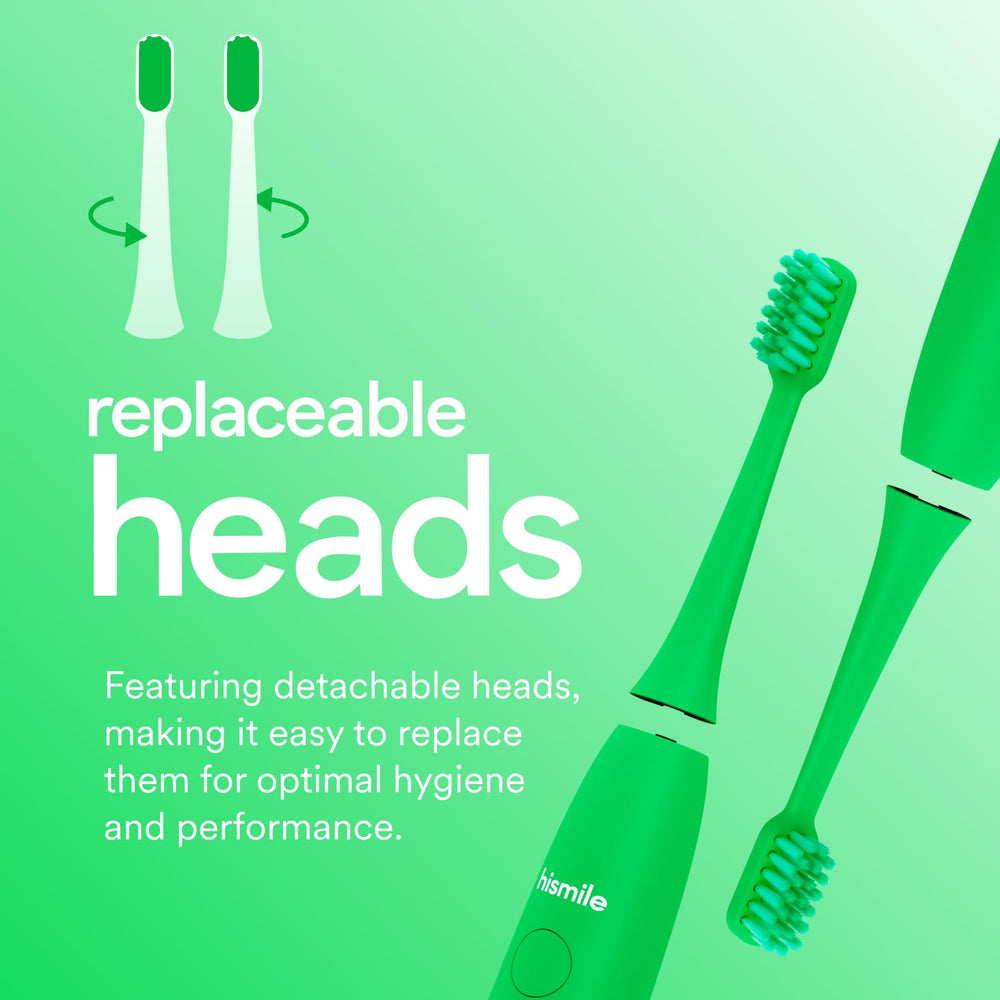 HISMILE electric toothbrush bright green side view