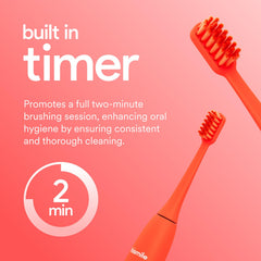 Rechargeable base with toothbrush on charging
