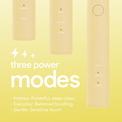 Soft-tapered bristles on Hismile toothbrush head