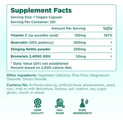 Close-up of Histamine Guard label
