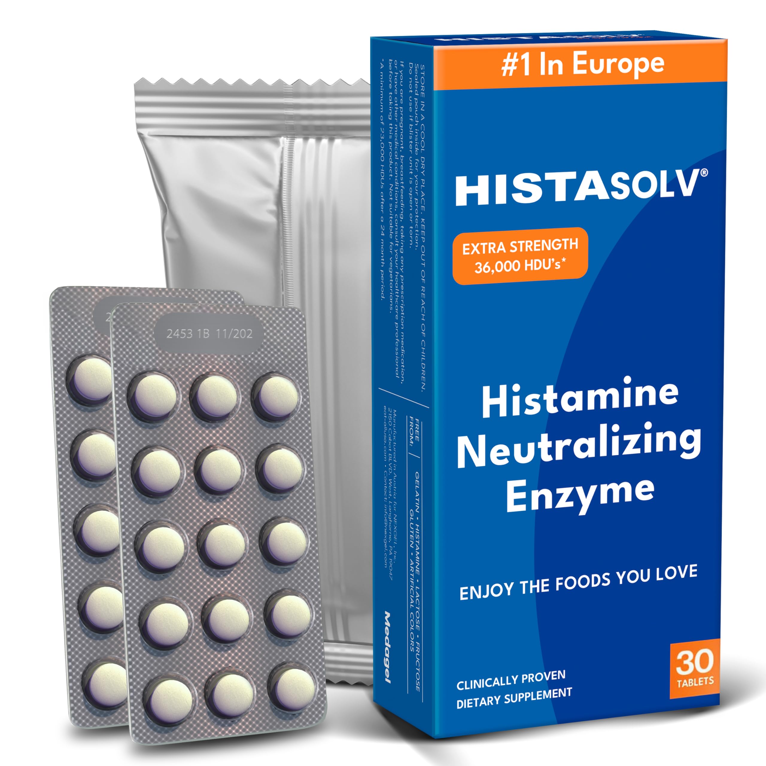 HISTAsolv Extra Strength DAO enzyme packaging