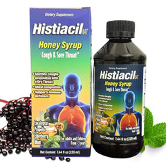 Front view of Histiacil NAT Honey Syrup bottle (7.44 fl oz)