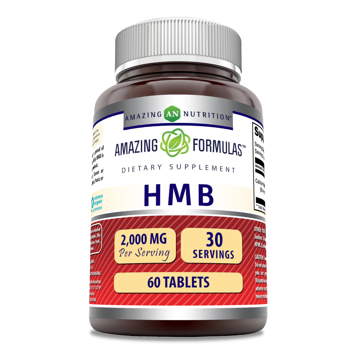 Front view of Amazing Formulas HMB 2000mg tablets bottle