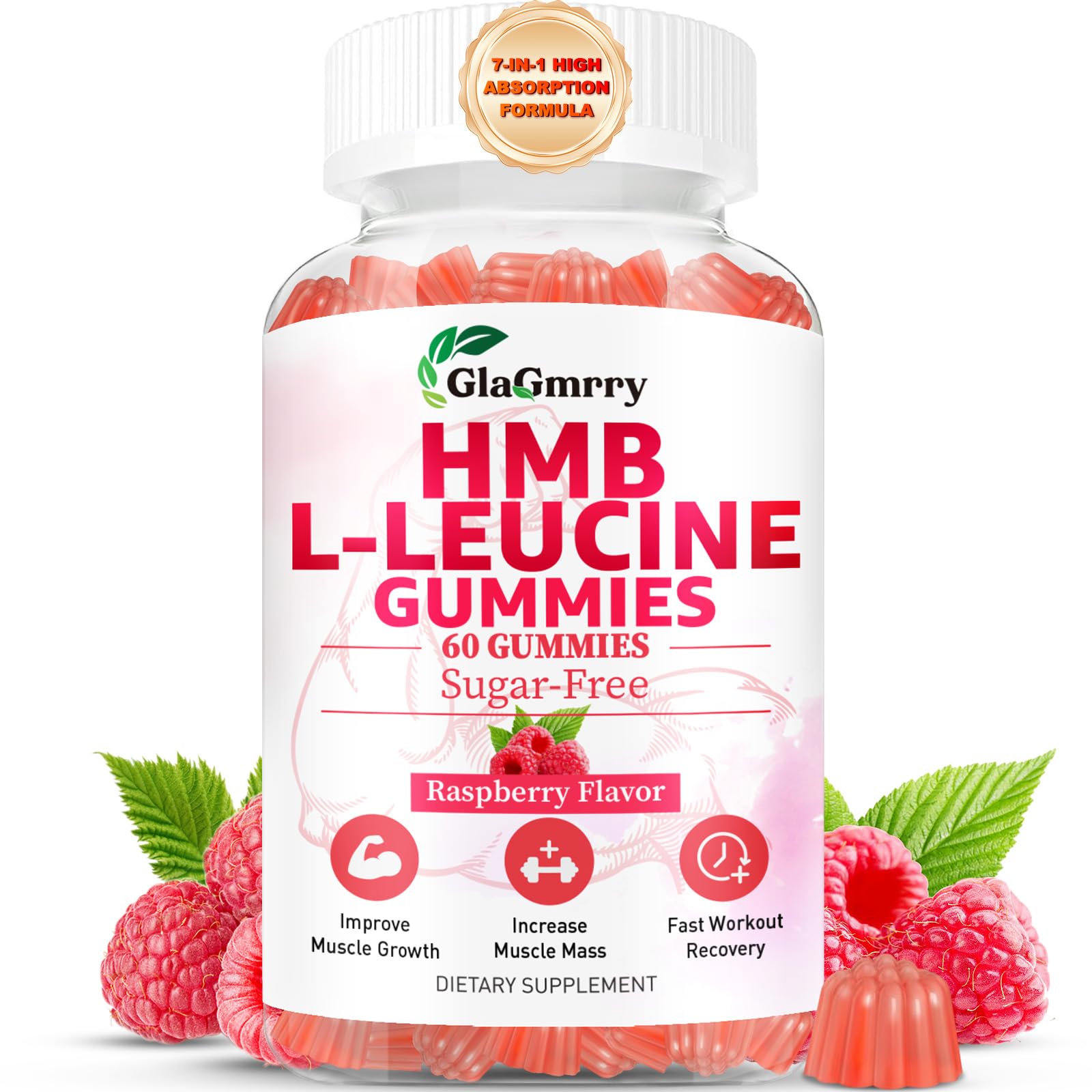 Product hero image: HMB & Leucine Gummies Raspberry 60 Count