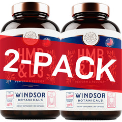 Bottle label for HMB and Vitamin D3 supplement