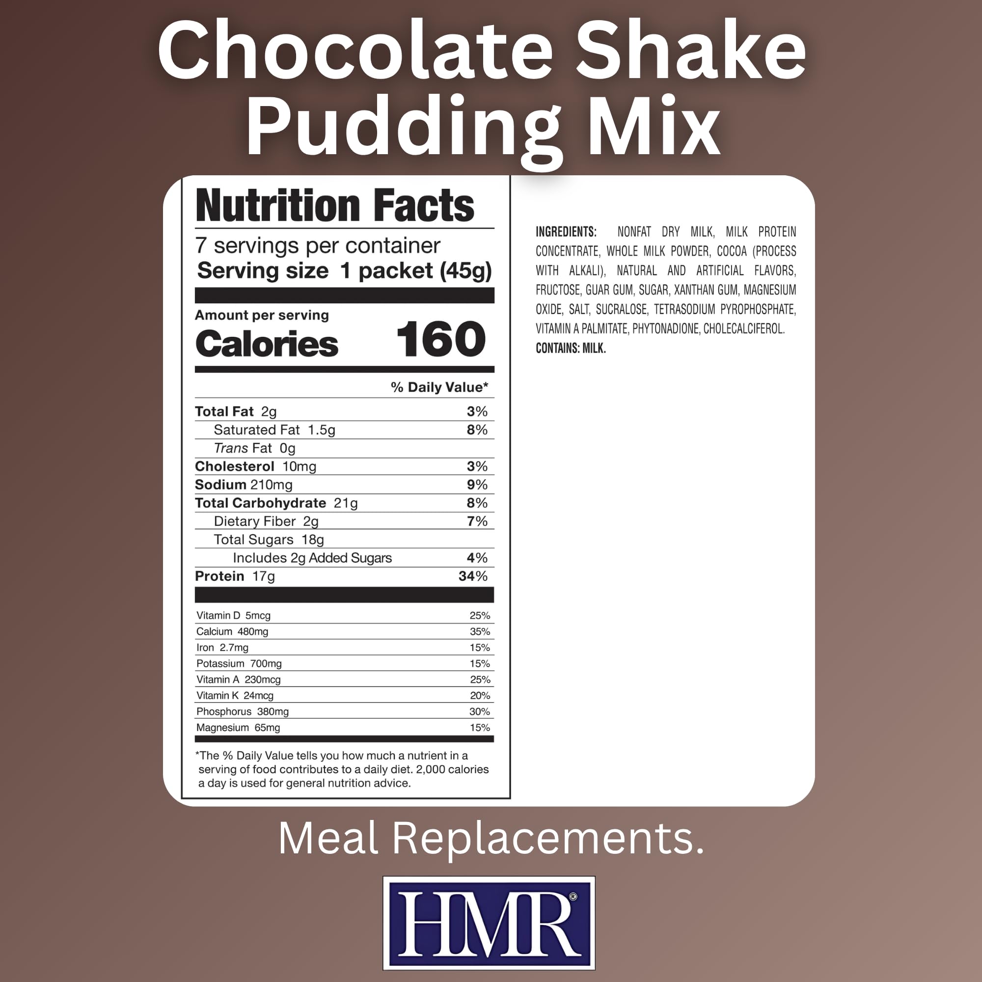 HMR 800 Shake Chocolate finished glass with frothy, inviting shake.