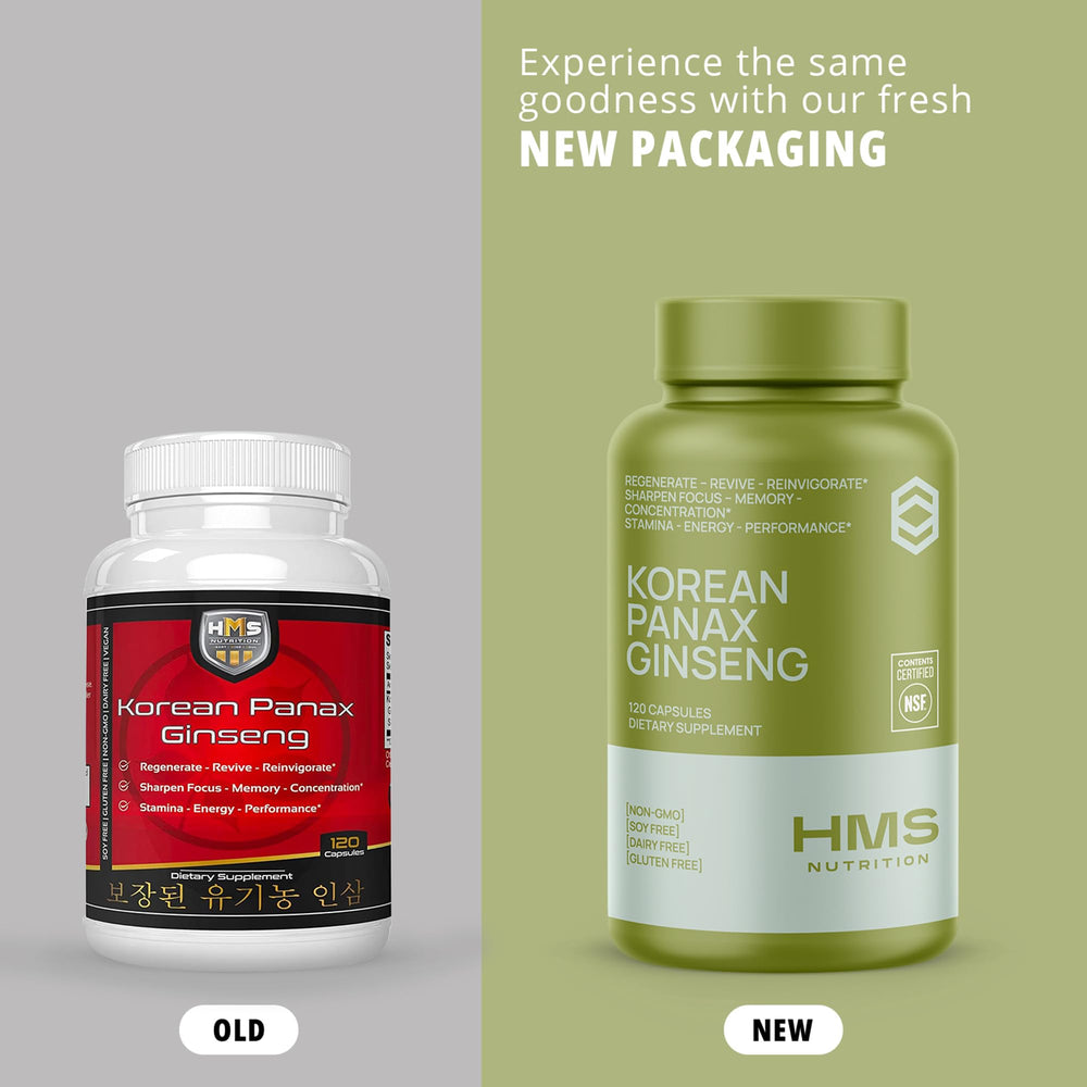 Korean Red Panax Ginseng 2000mg capsules – non-GMO and vegan
