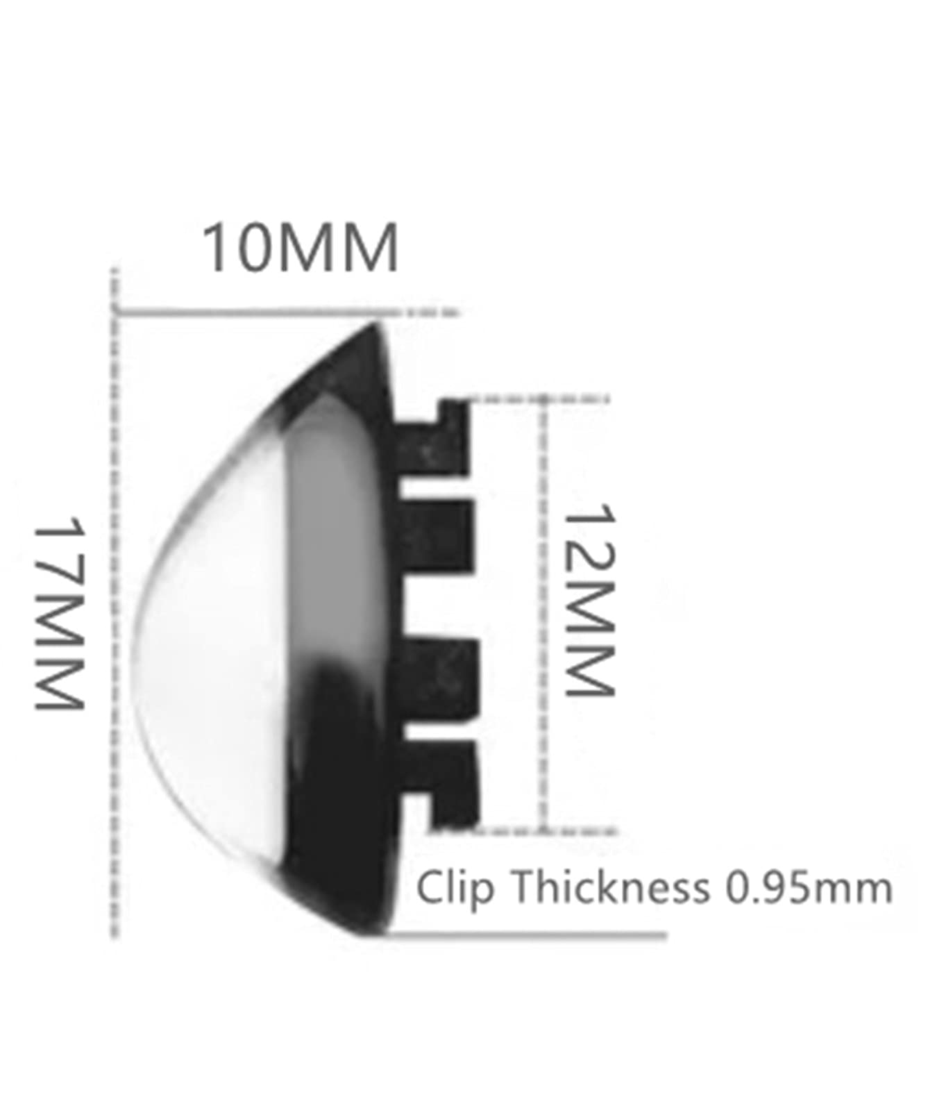 Close-up of 4-tongue clip on nose pads