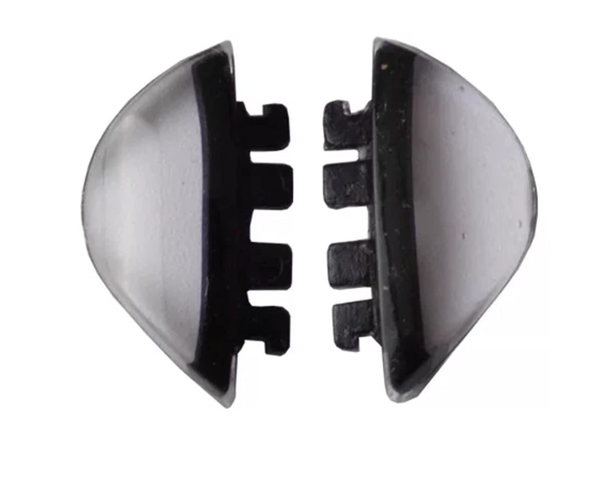 Front view of Clear Rubber Silicon 4-Tongue Clip-On Nose Pads HNP008 Black Clear - 1 Pair