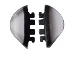 Front view of Clear Rubber Silicon 4-Tongue Clip-On Nose Pads HNP008 Black Clear - 1 Pair