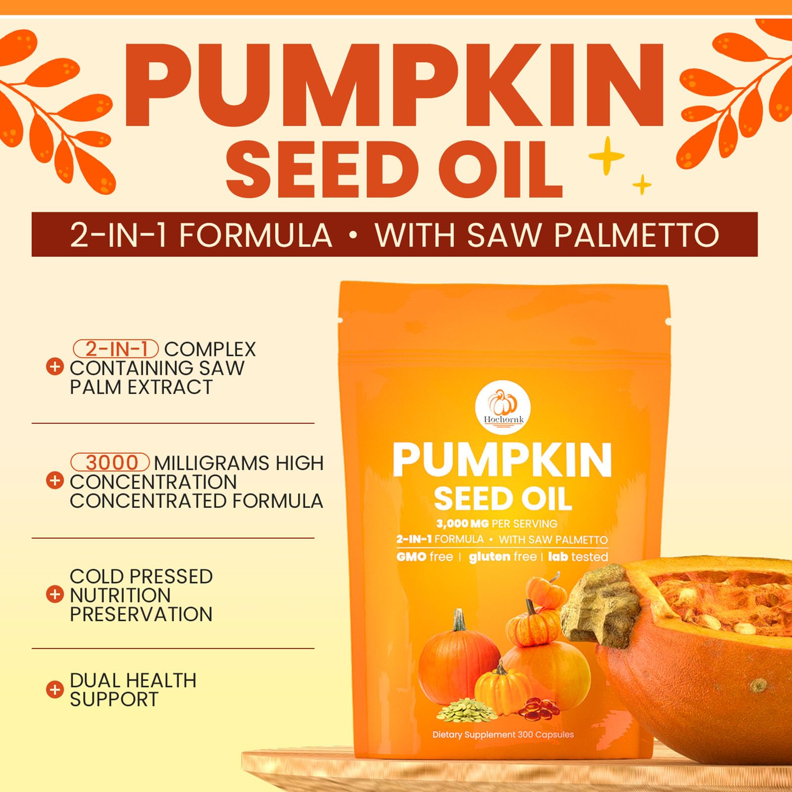 Hochornk Pumpkin Seed Oil Capsules packaging box
