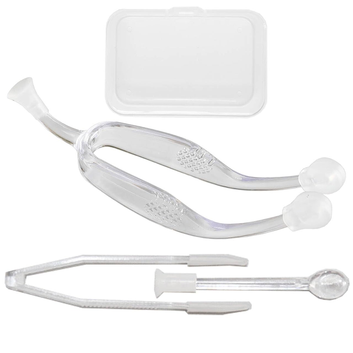 Soft contact lens tool with tweezers and suction cup