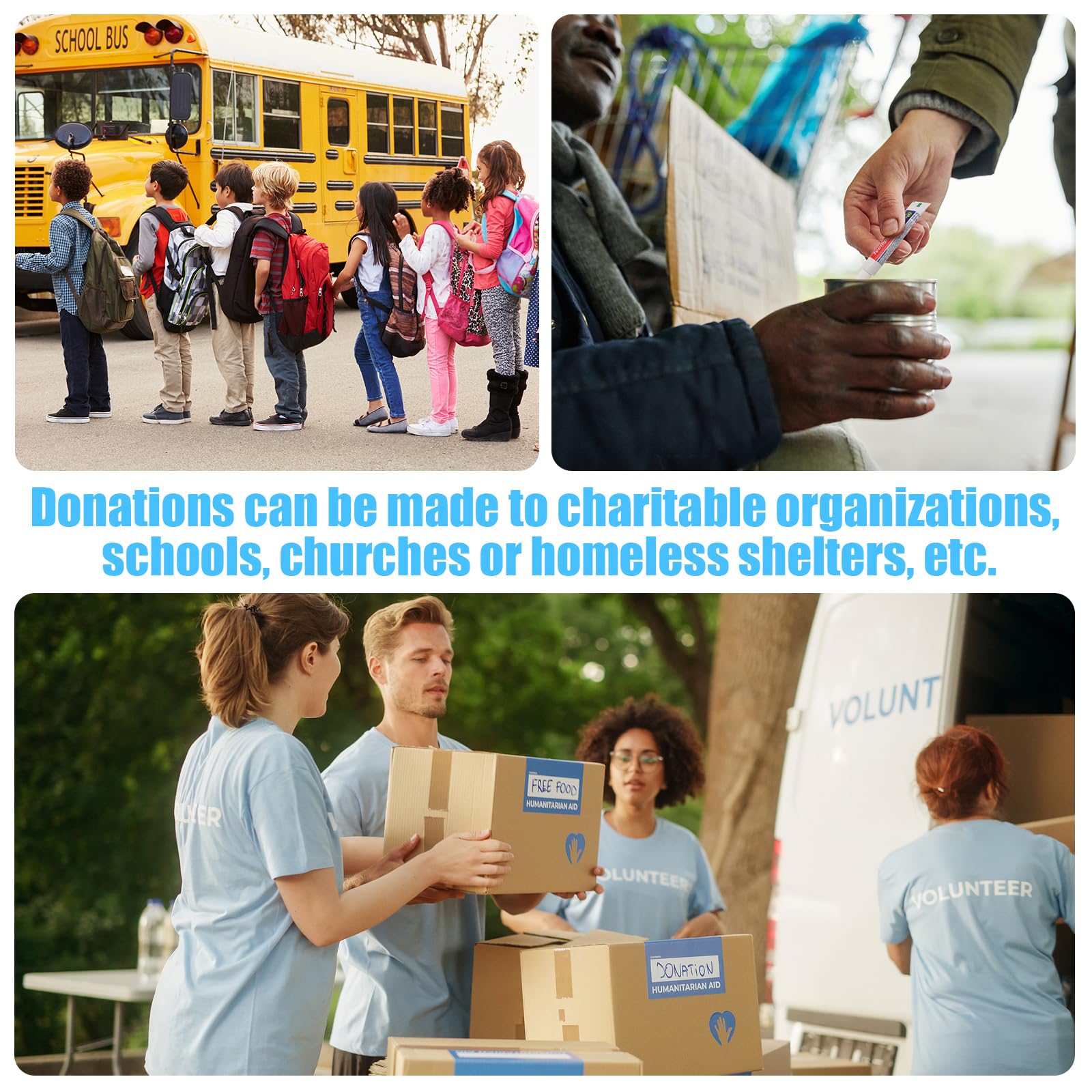 Donations-ready bulk toothpaste for charities and shelters