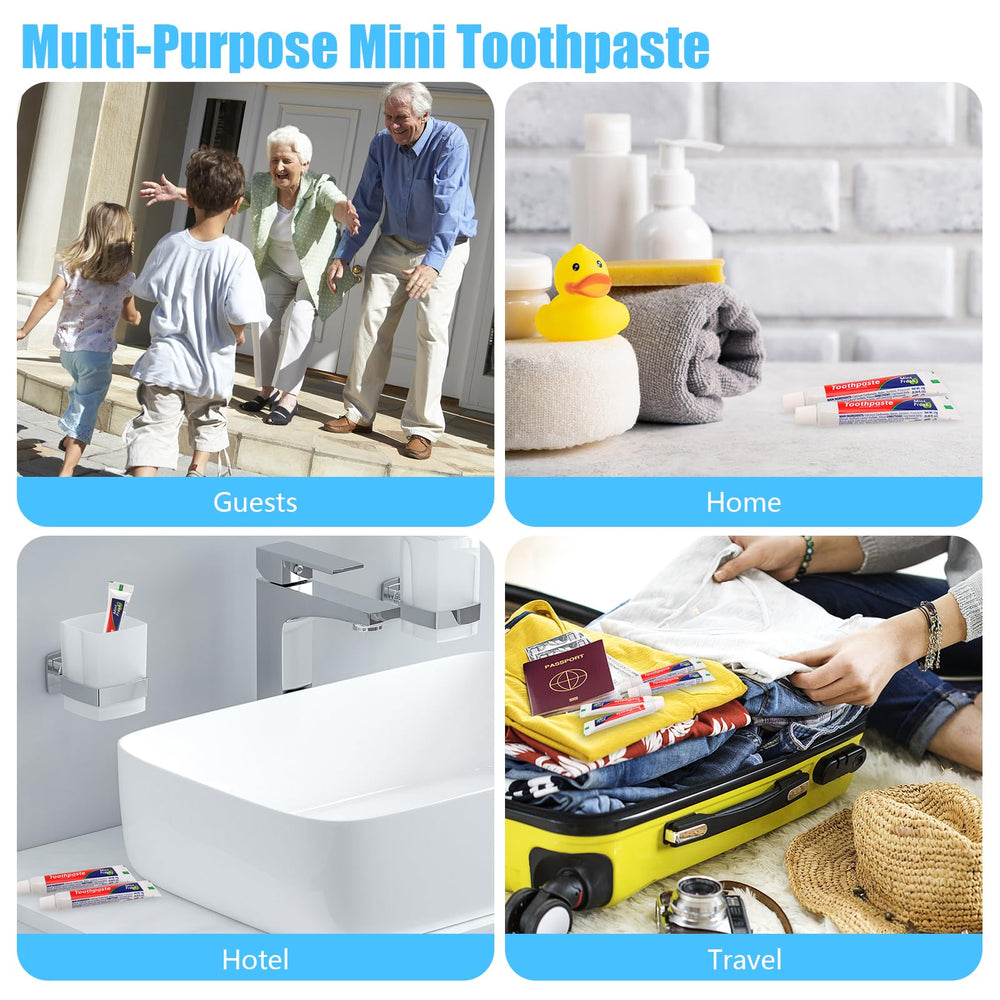Bulk travel toothpaste packaging stacked for wholesale