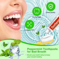 Peppermint-flavored toothpaste for fresh breath