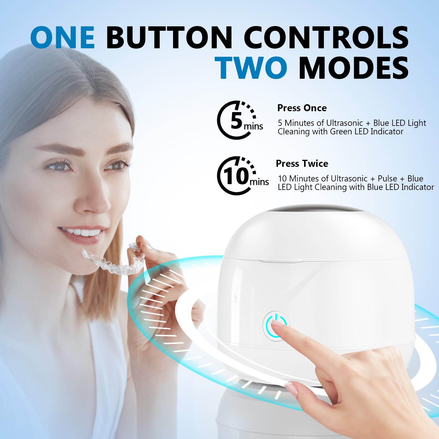 Compact 200ml ultrasonic cleaner on countertop