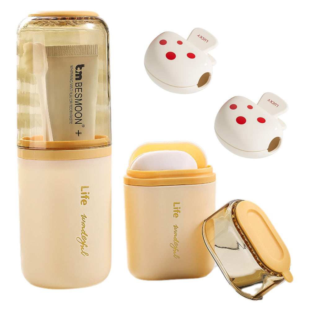 HOGLUX travel toothbrush case and soap dish set for organized travel