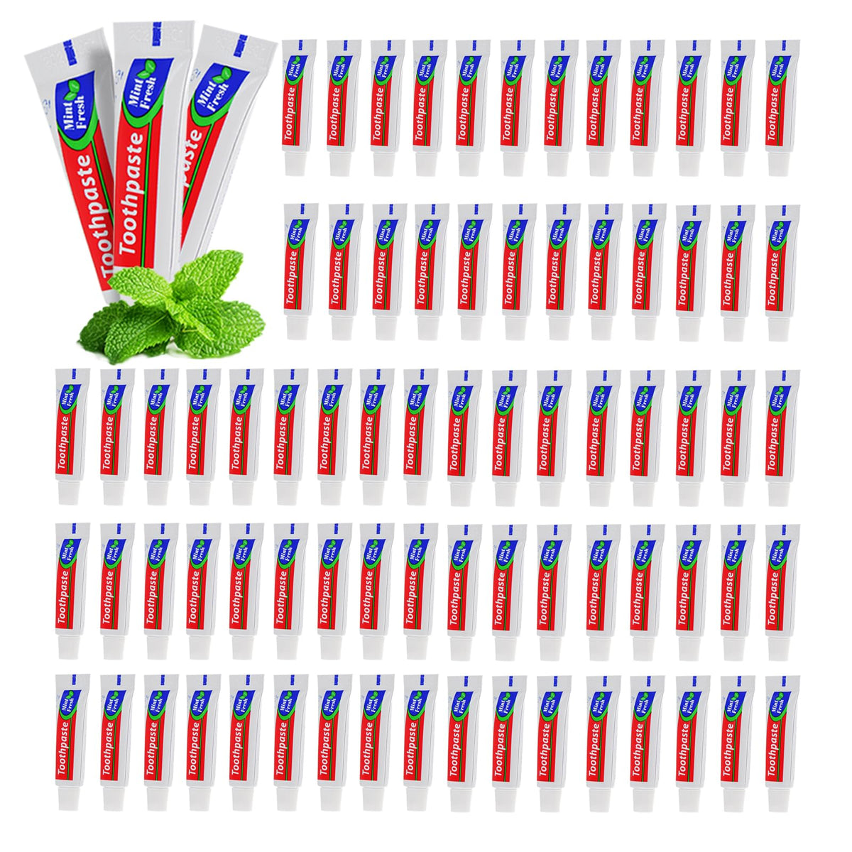 Bulk pack of 200 mini travel toothpaste tubes