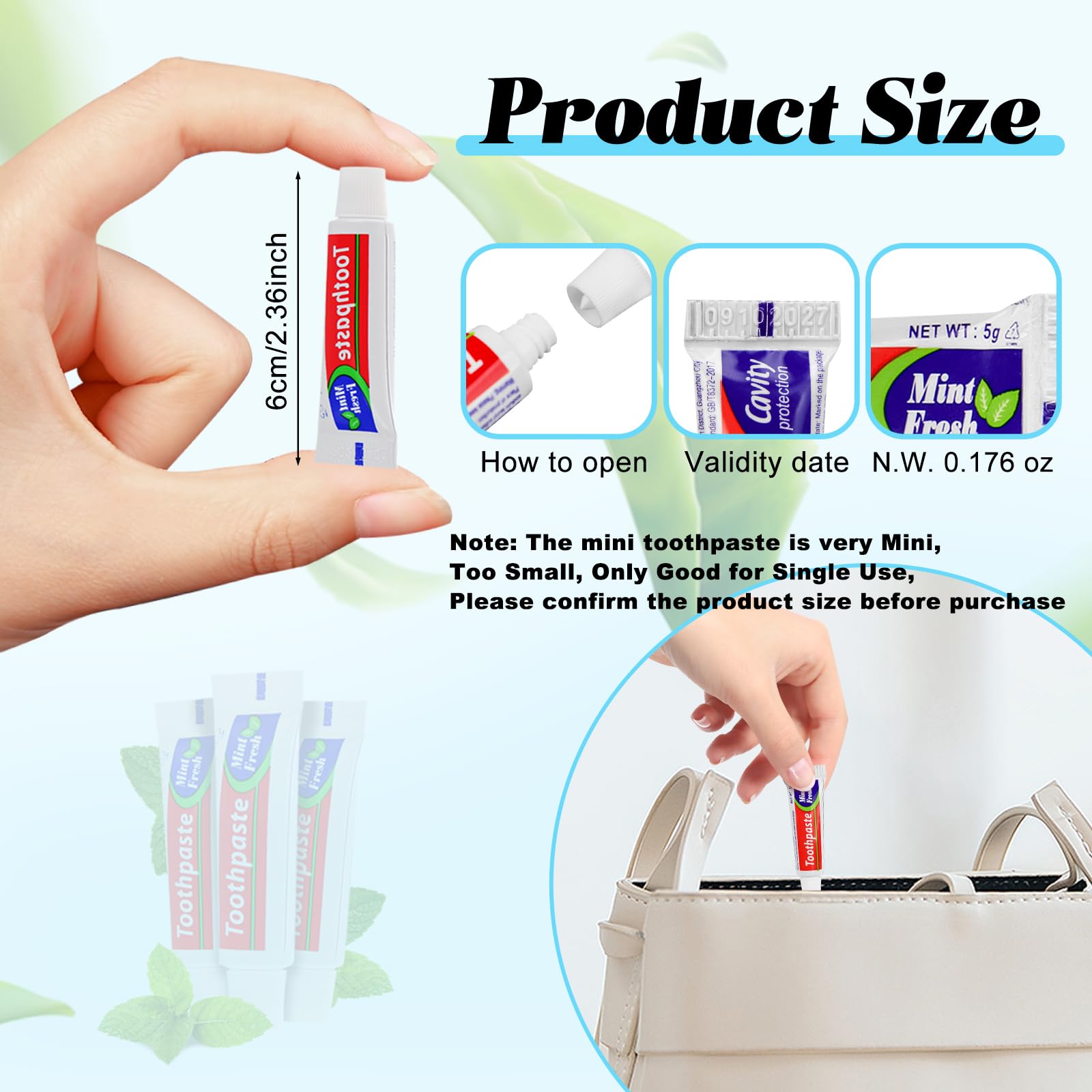 Bulk travel-size toothpaste display showing 200 tubes