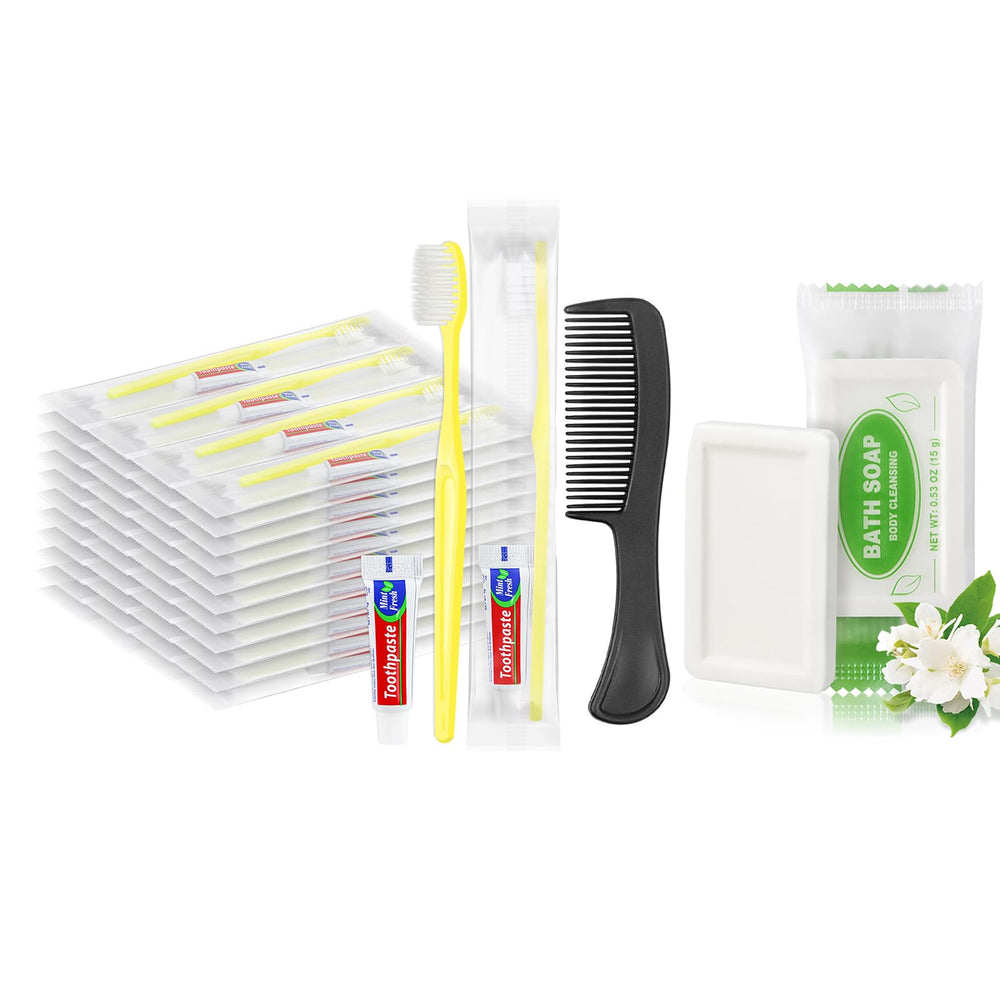 HOIQIRY yellow disposable toothbrushes 50-pack with individual packaging