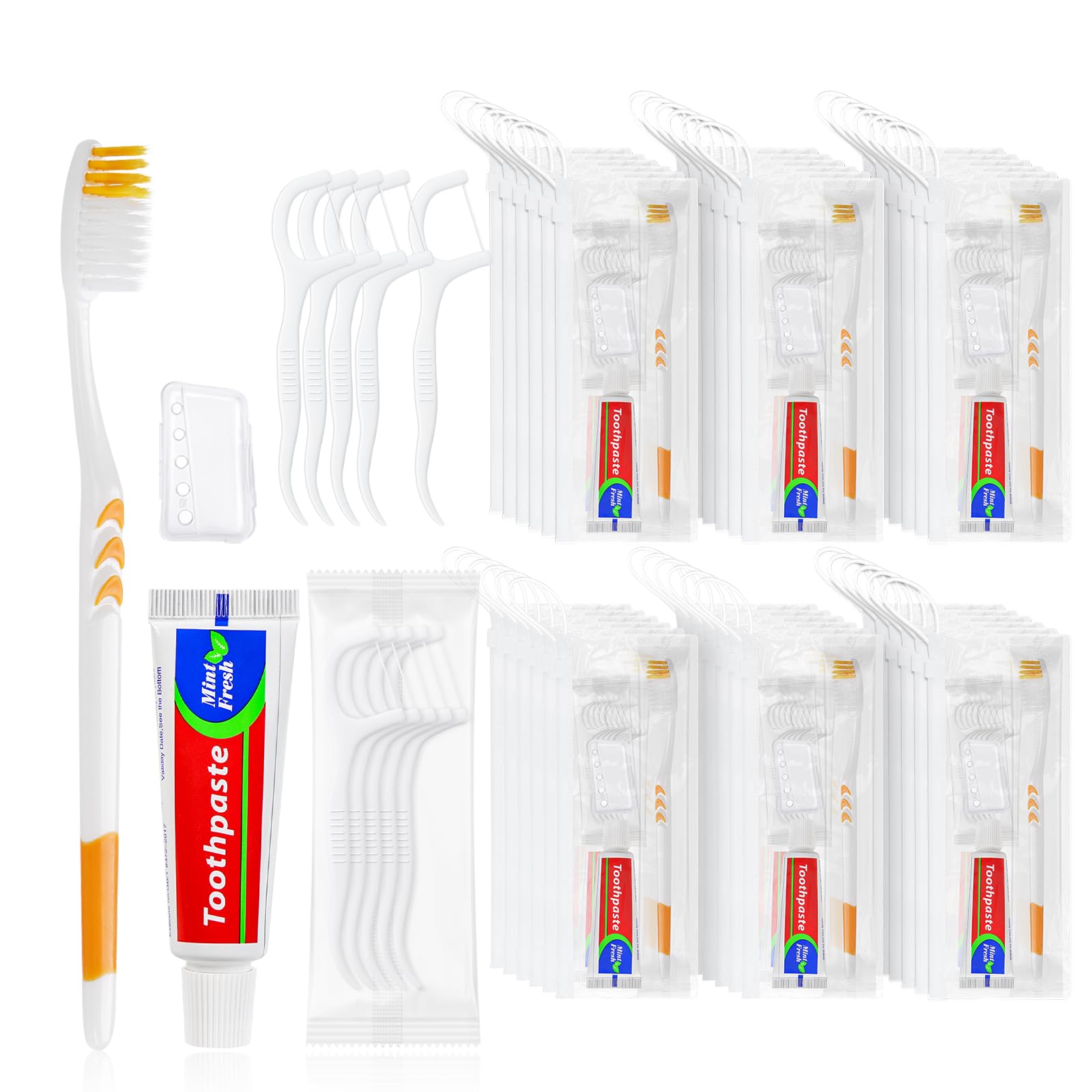 HOIQIRY 25-pack disposable toothbrush set with toothpaste, travel-friendly