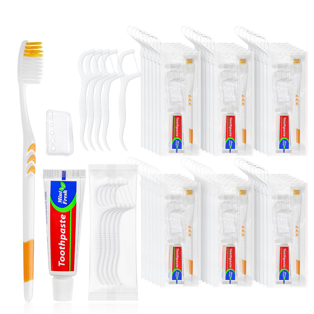 HOIQIRY 25-pack disposable toothbrush set with toothpaste, travel-friendly