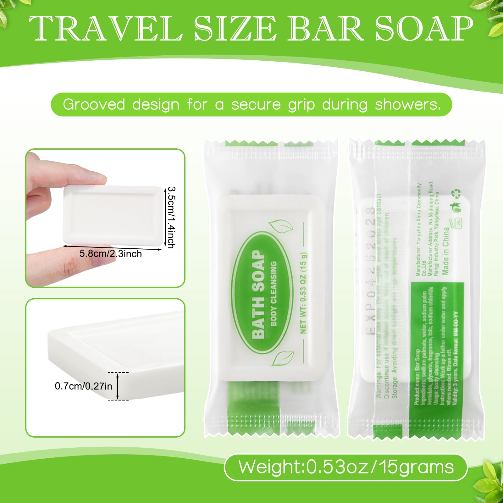 Mini bar soap and comb included in kit