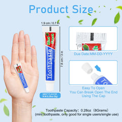 Bulk 100-pack mini toothpaste for hotels, guest rooms, offices
