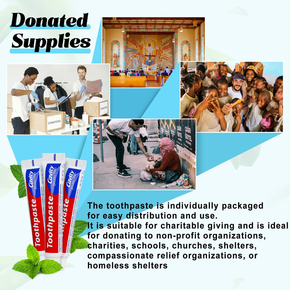Toothpaste donation bulk pack for charities and shelters