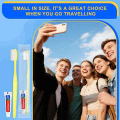 Travel-sized toothbrush kit with mint toothpaste and sealed design