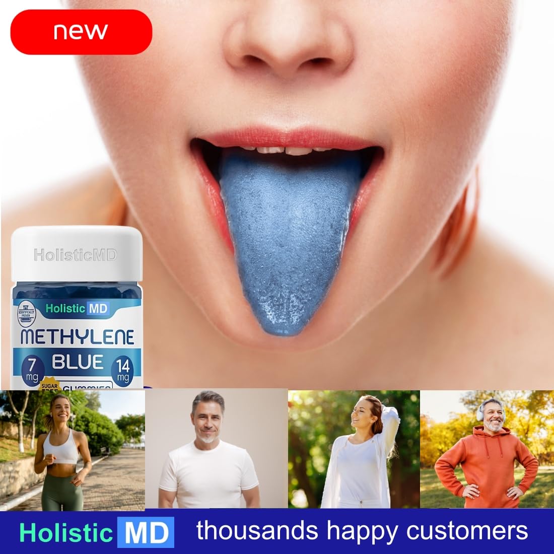 Sugar-free vegan Methylene Blue gummies – Berry flavor