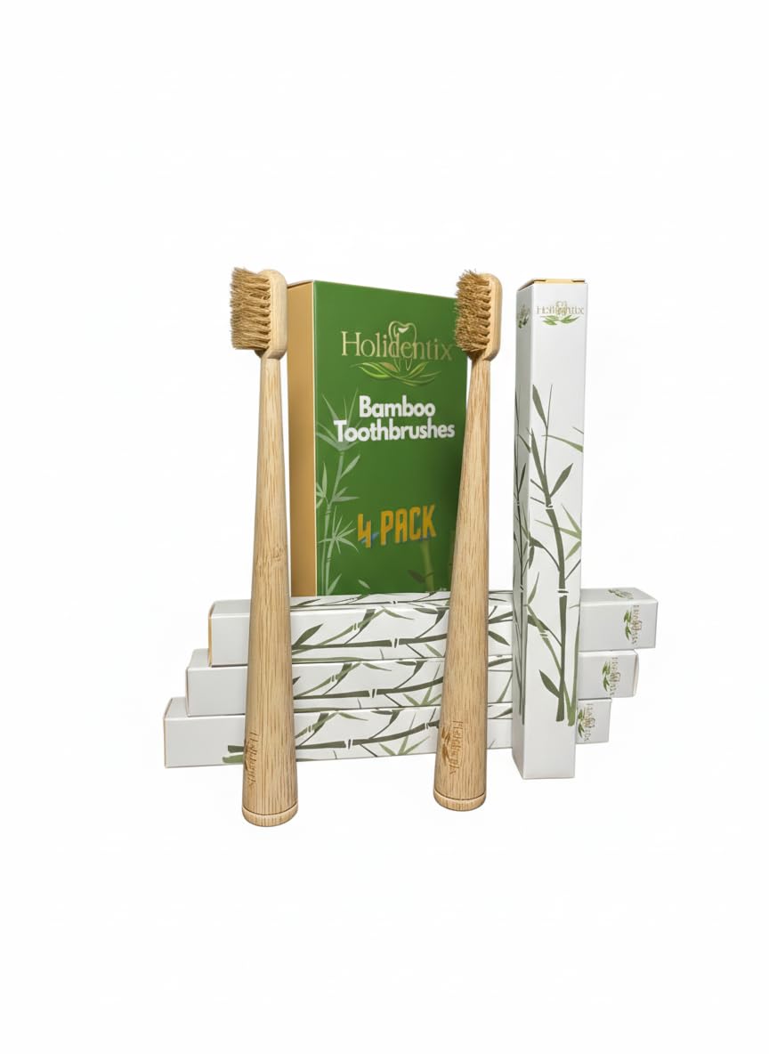 Holidentix manual toothbrush with bamboo handle