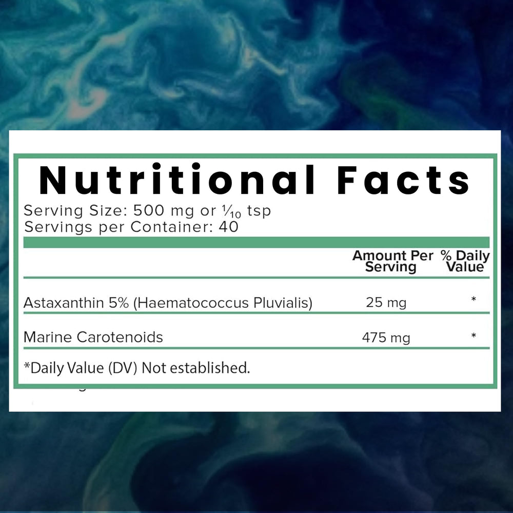 Measuring scoop with Astaxanthin powder