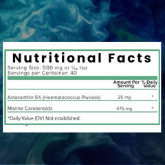 Measuring scoop with Astaxanthin powder
