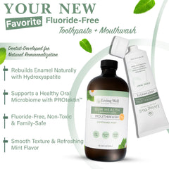 Gum Health Mouthwash bottle highlighting hydroxyapatite and colloidal silver