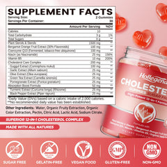 Close up of plant sterols 1500mg label on HOLLEGEND gummies