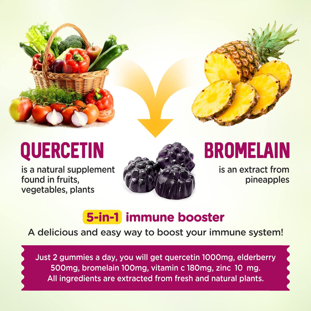 Close-up of mixed berry Quercetin gummies