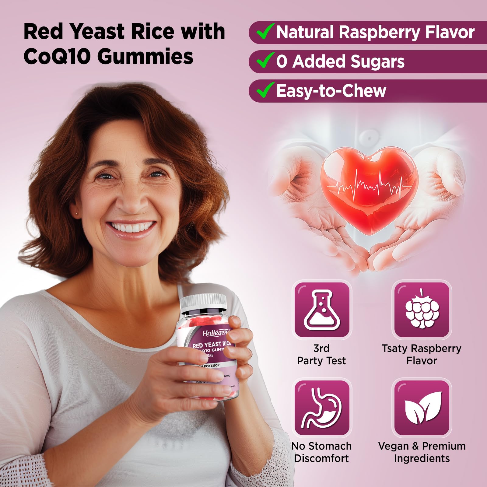 Product label and branding with heart health icon