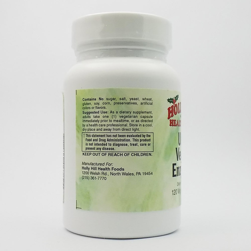 Holly Hill Health Foods Ultra Veggie Enzymes 120 Vegetarian Capsules bottle