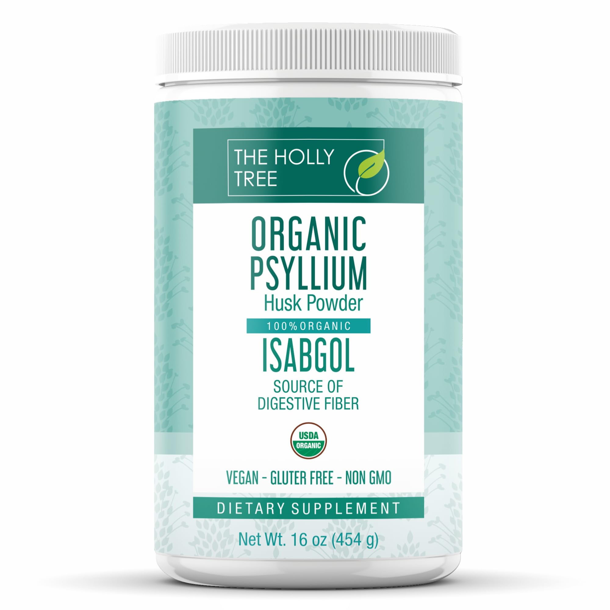 The Holly Tree Organic Psyllium Husk Powder 16 oz front view