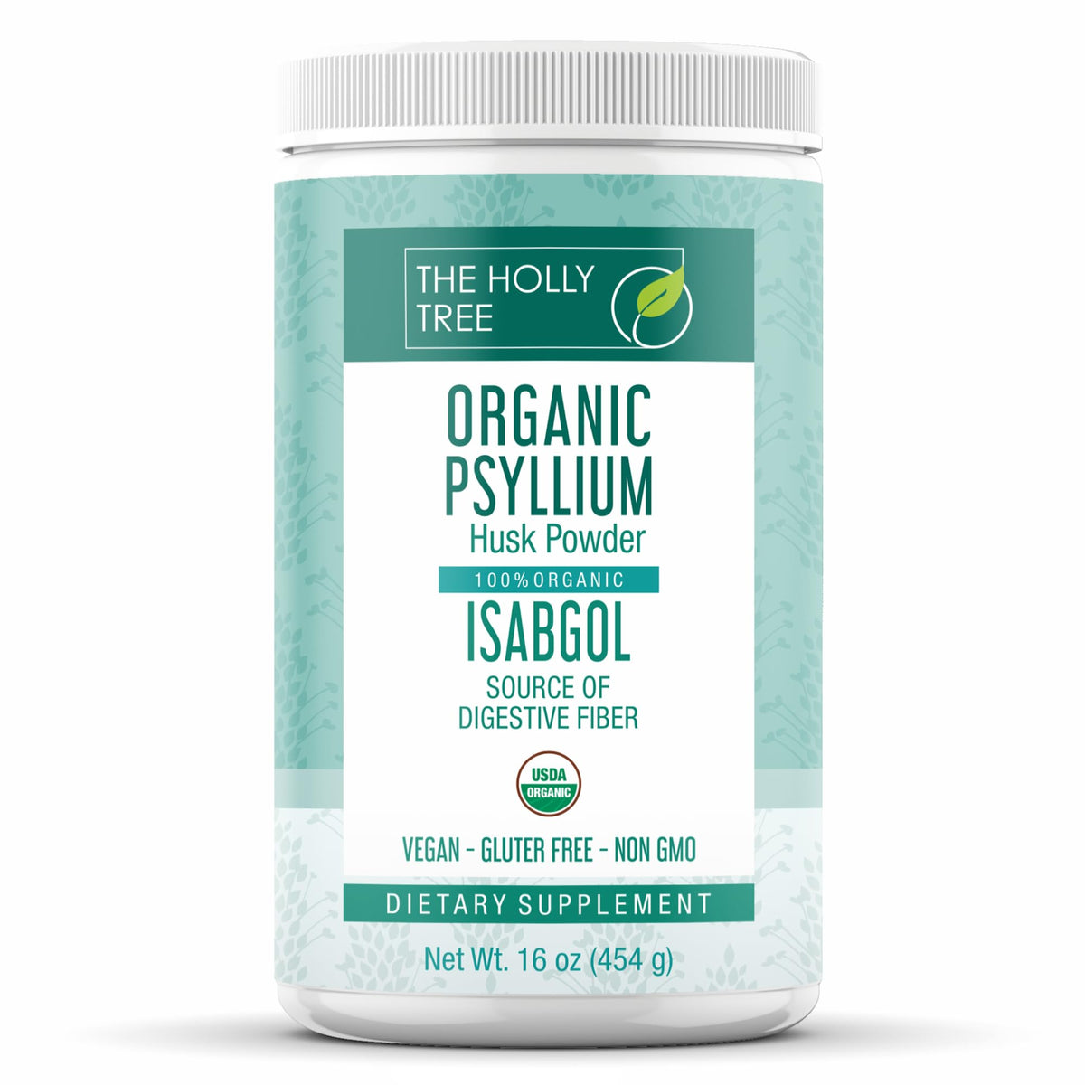The Holly Tree Organic Psyllium Husk Powder 16 oz front view