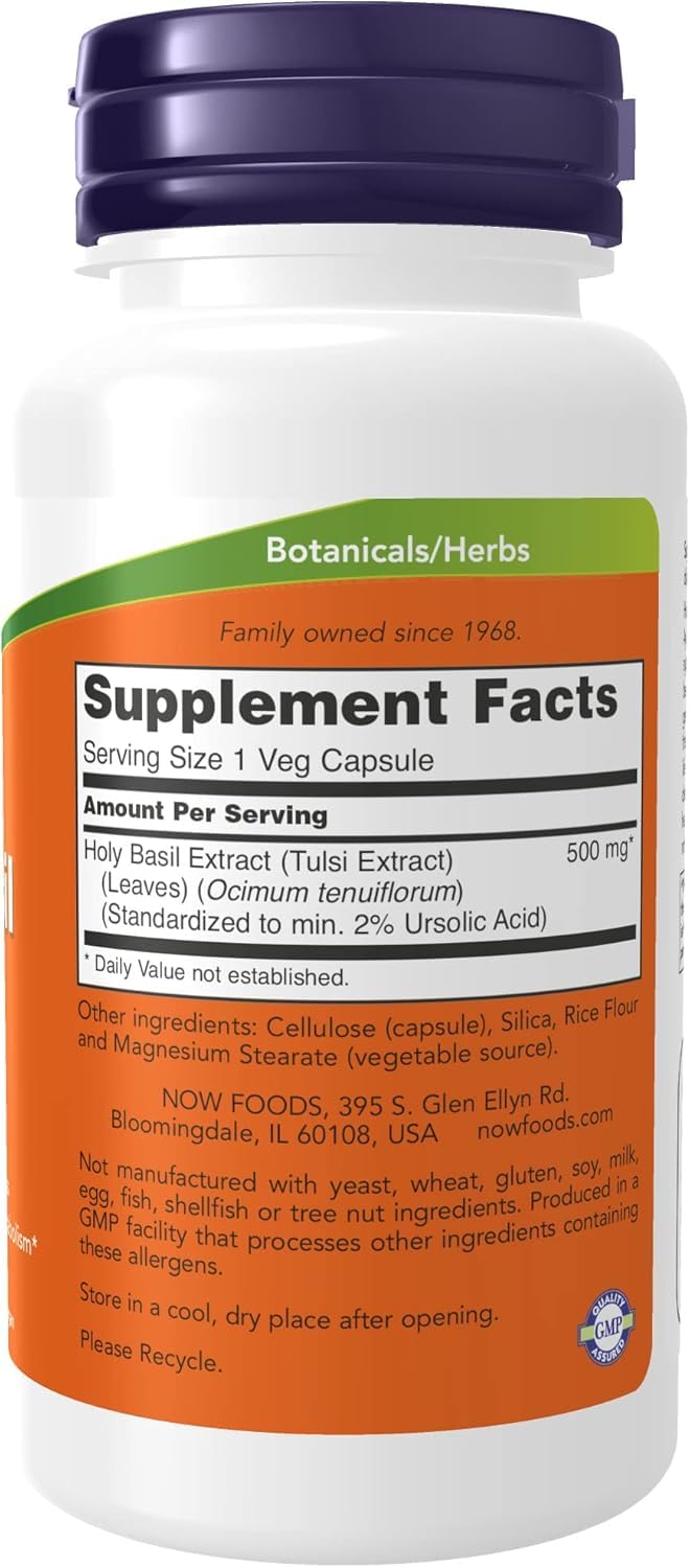 Bottle of Holy Basil Extract 500mg 90 VegiCaps Pack of 2