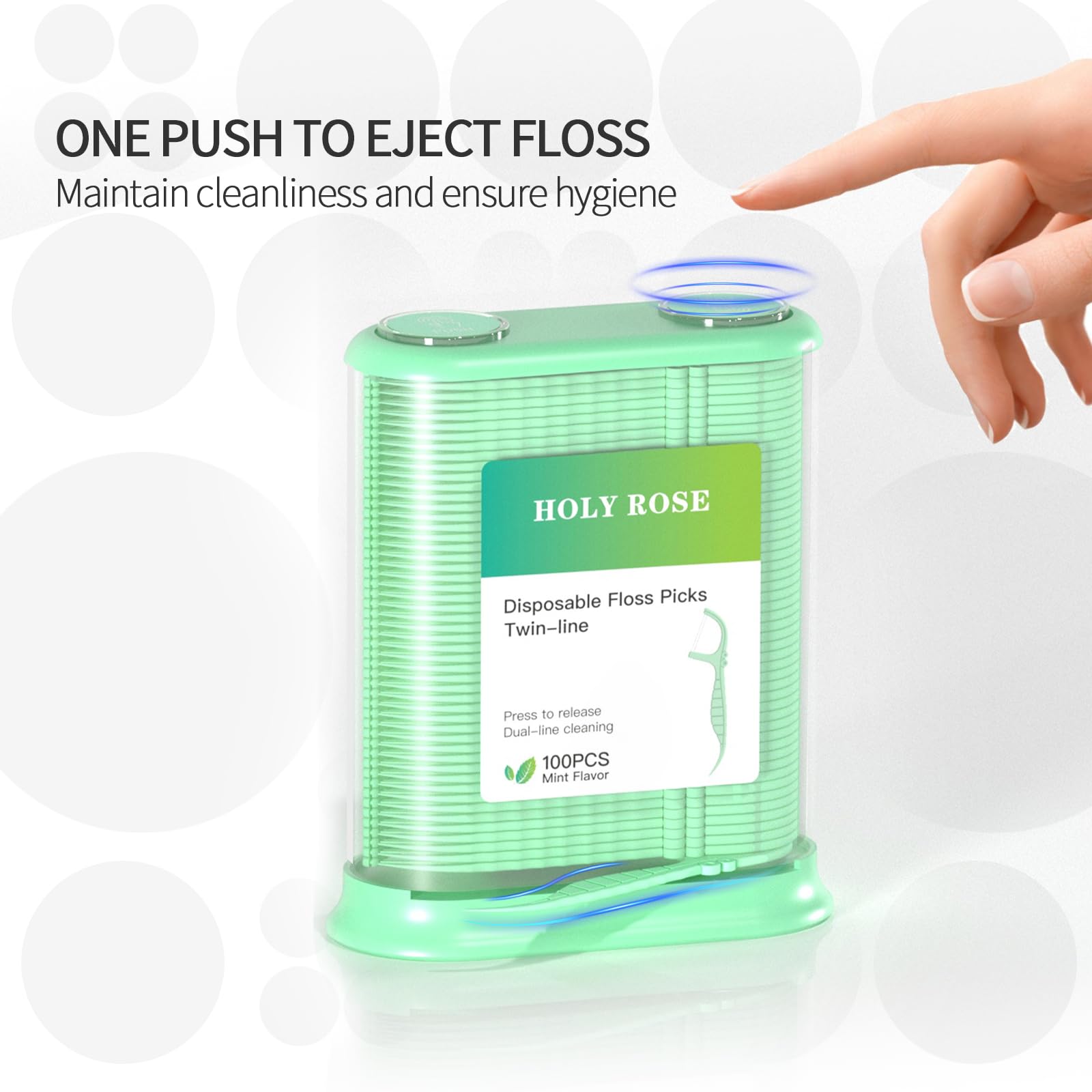 Two-way floss dispenser loaded with 100 floss picks