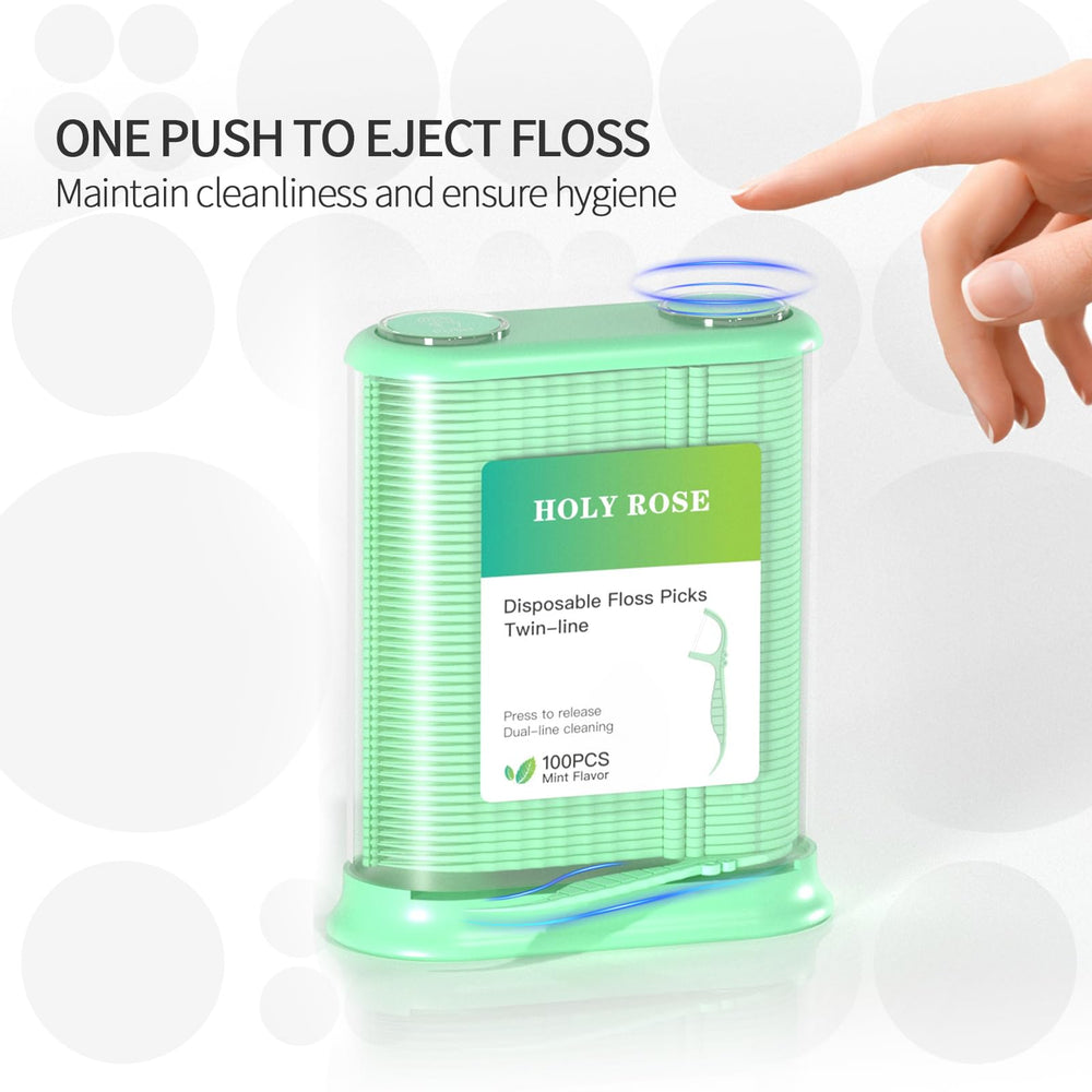 Two-way floss dispenser loaded with 100 floss picks