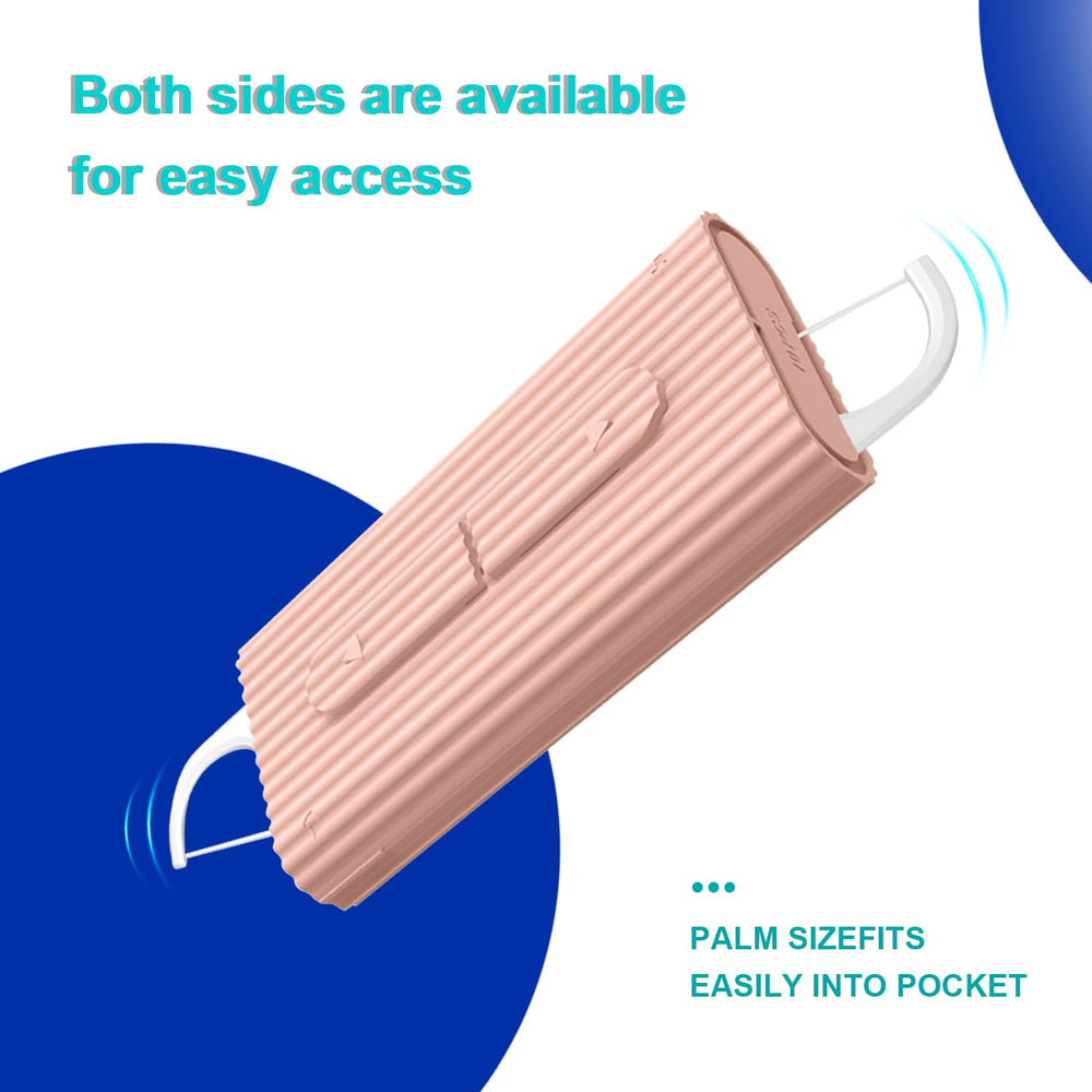 Holy Rose travel floss case in pink, 2-box back view