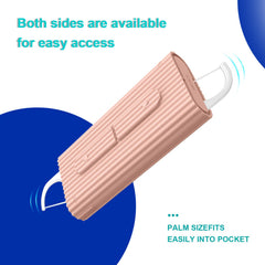 Holy Rose travel floss case in pink, 2-box back view