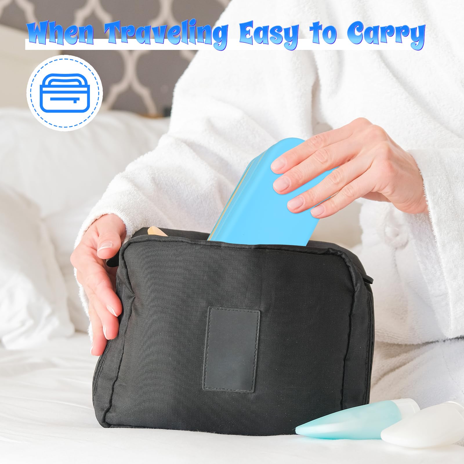 Compact travel-friendly size of Homakover blue lens organizer