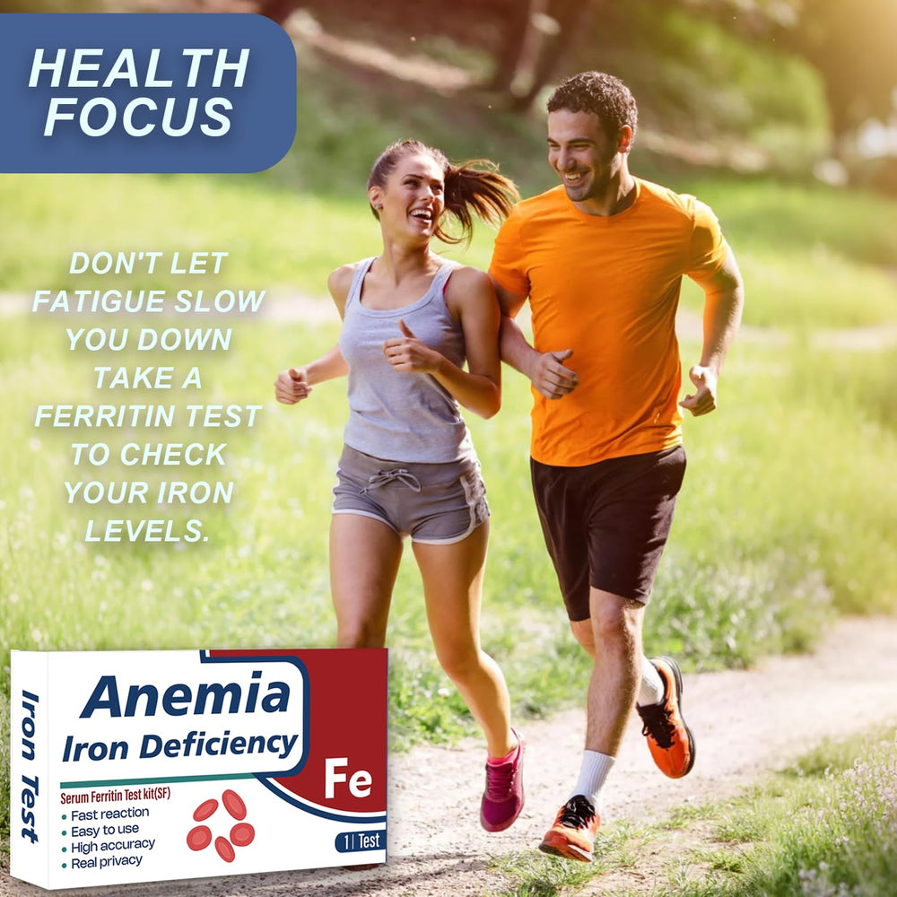 Person reading iron level results at home