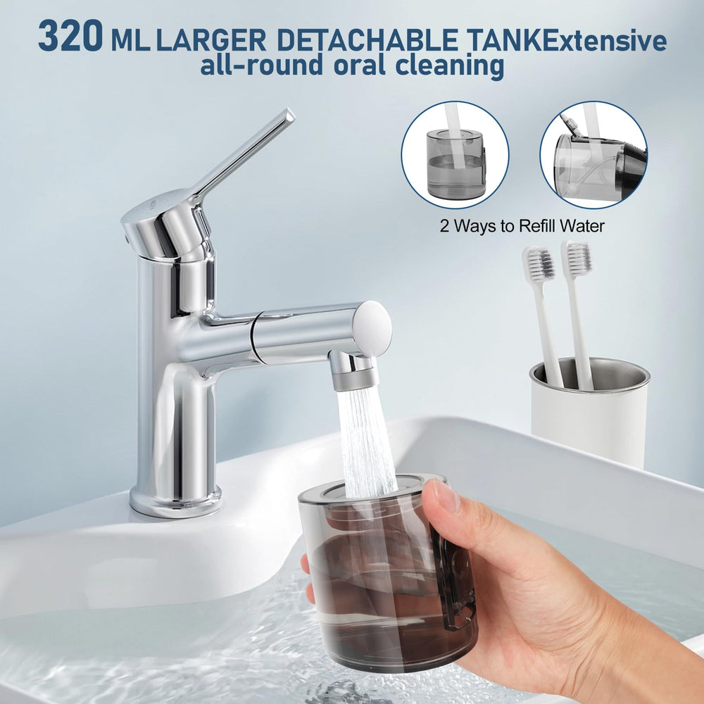 Compact travel-friendly dental irrigator for home and on the go